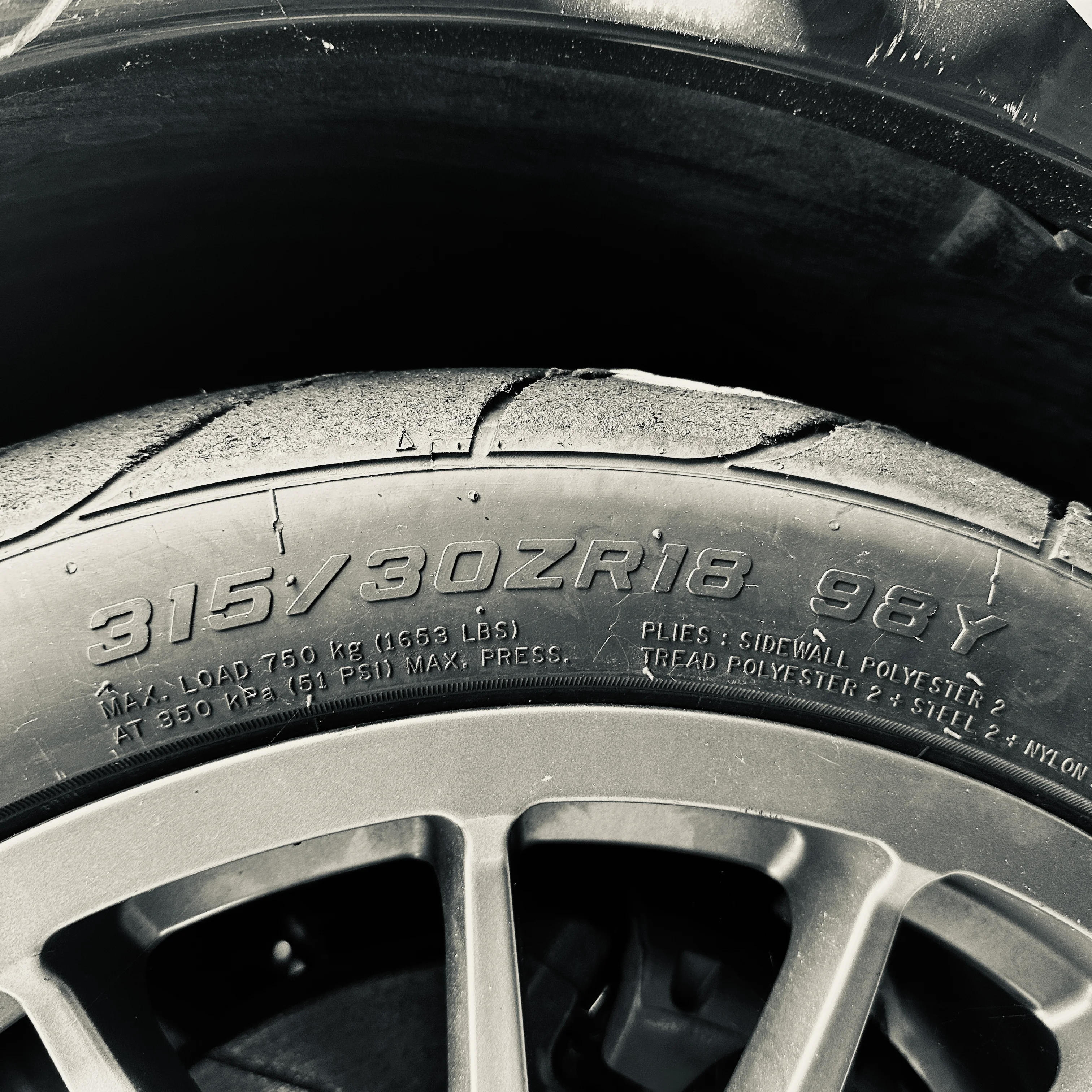 Tire Size on sidewall of Nankang NS-2R Sportnex