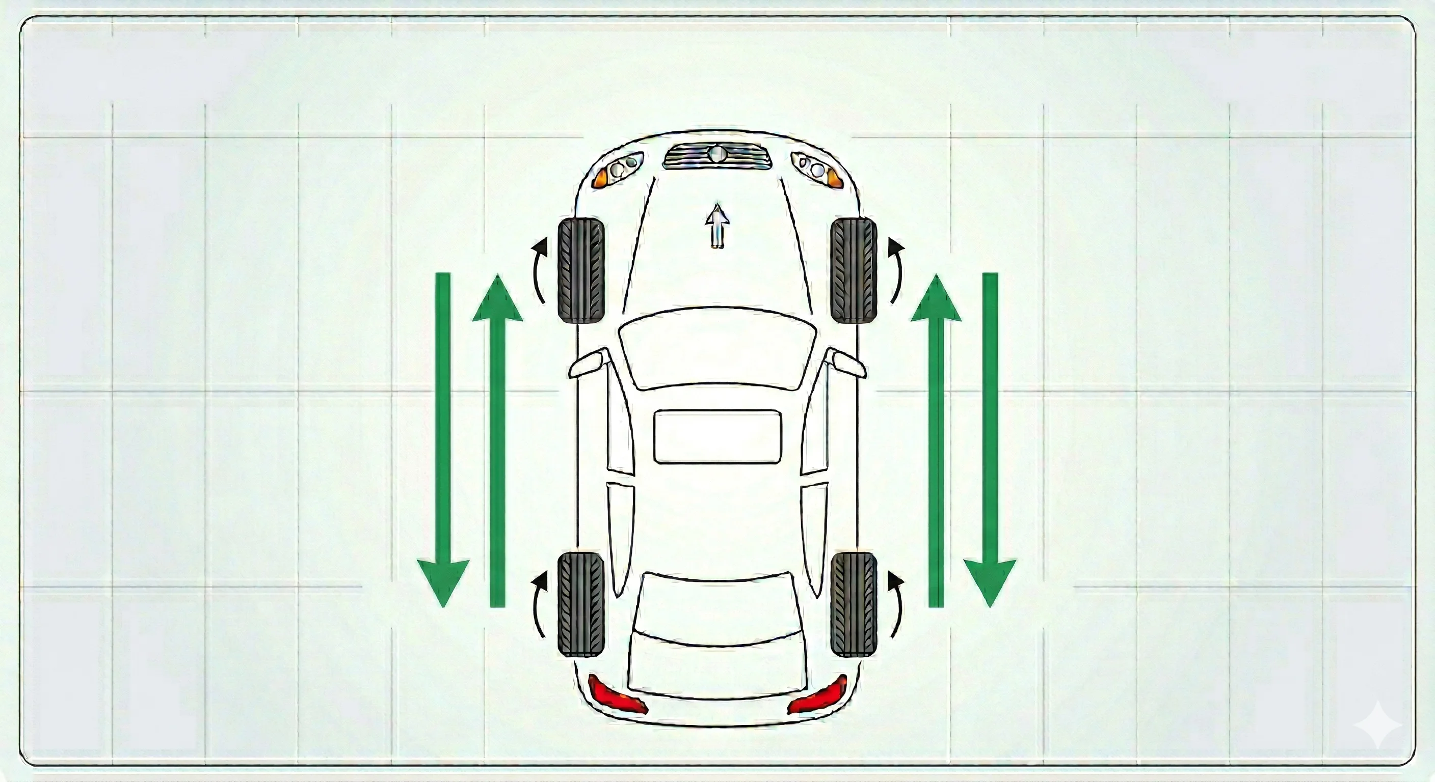 diagram demonstrating Directional tire rotation